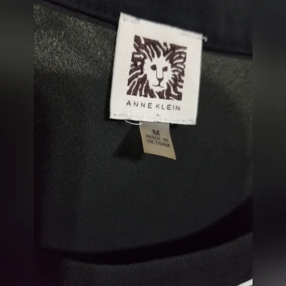 Anne Klein Black Tunic Top Medium Office Formal Contemporary - Picture 3 of 5